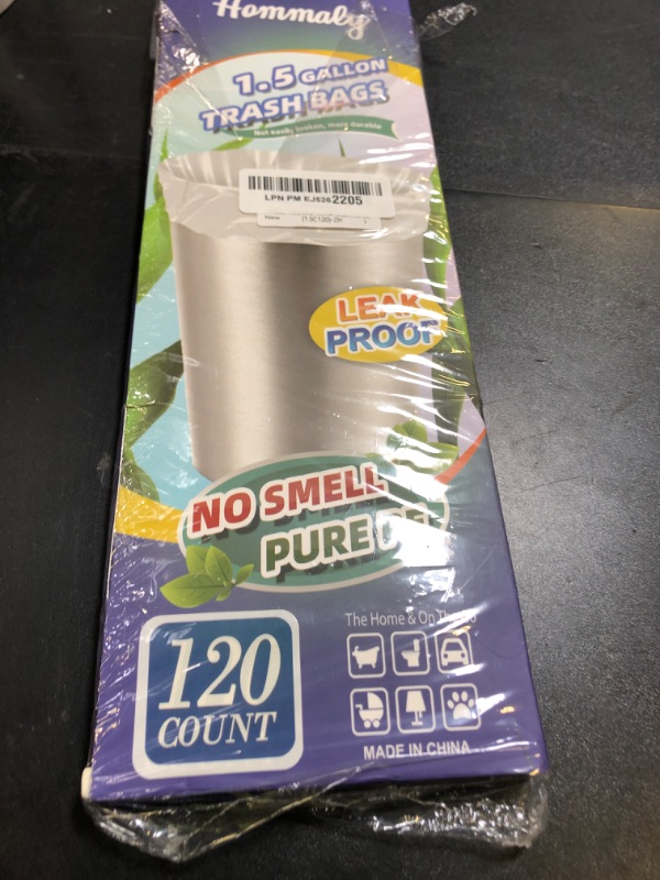 Photo 1 of 1.5 Gallon 120 pcs(1.5-1.6 Gal) Small Clear Trash Bags, Strong 1.5 Gallon 1.6 Gallon Garbage Bags, Bathroom Trash Can Bin Liners,Mini Bags Waste Basket Liner,Fit 6 Liter, 1.5-1.6 Gal (1.5C120)