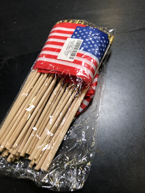 Photo 1 of 50 Packs Small American Flags on Stick,American Flag for Outside 4x6,Mini Flags/Small US Flags/USA flag 4th of July Decorations Outdoor,Fourth of July Decorations for Home,Memorial Day Decor