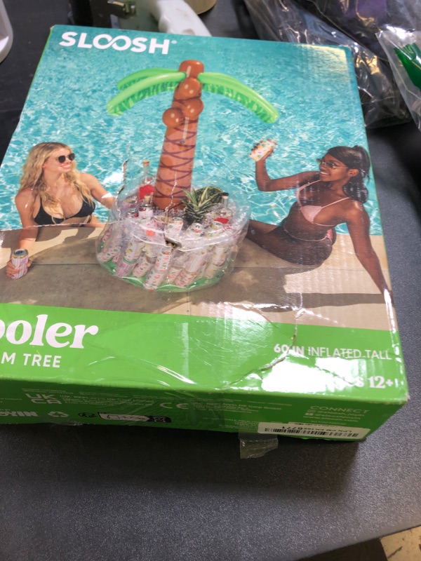 Photo 1 of JOYIN 60" Inflatable Palm Tree Cooler, Beach Theme Decor, Pool Party Decorations, Luau Hawaiian Birthday Party Supplies, Ocean Jungle Tropical Themed Summer Outdoor Drink Cooler