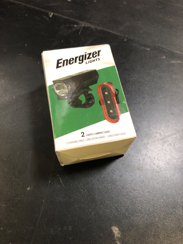 Photo 1 of Energizer X400 Rechargeable Bike Light, IPX4 Water Resistant, Compact and Lightweight Design, Front Clip Light and Rear LED Light for Visibility Black