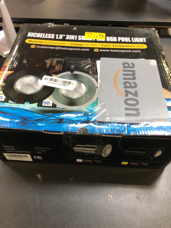 Photo 1 of Zenhagu Nicheless Pool Lights, 1.5 Inch LED RGBW Multicolor Inground Pool Light and Spa Light, IP68 Waterproof, AC 120V, 50ft Cable with Controller, APP & Remote Control