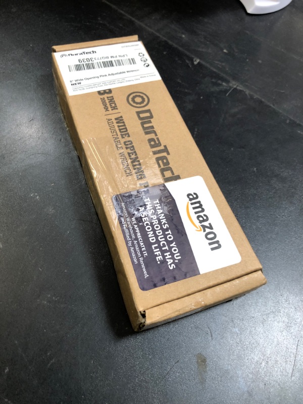 Photo 1 of DURATECH 8-Inch Adjustable Wrench, Wide Jaw Opening Plumbing Wrench, CR-V Steel, SAE and Metric Scale Marked, Ergonomic Grip