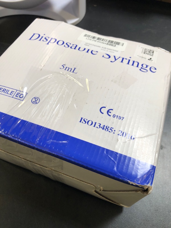 Photo 1 of 100 Pack Disposable 5ml/cc Lab Syringes with 22Ga 1.25 Inch Needle Luer Lock, Individually Sealed Packed