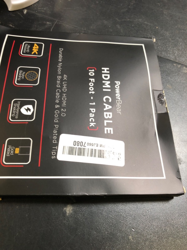 Photo 1 of PowerBear 4K HDMI Cable 6 ft | High Speed, Braided Nylon & Gold Connectors, 4K @ 60Hz, Ultra HD, 2K, 1080P, ARC & CL3 Rated | for Laptop, Monitor, PS5, PS4, Xbox One, Fire TV, Apple TV & More