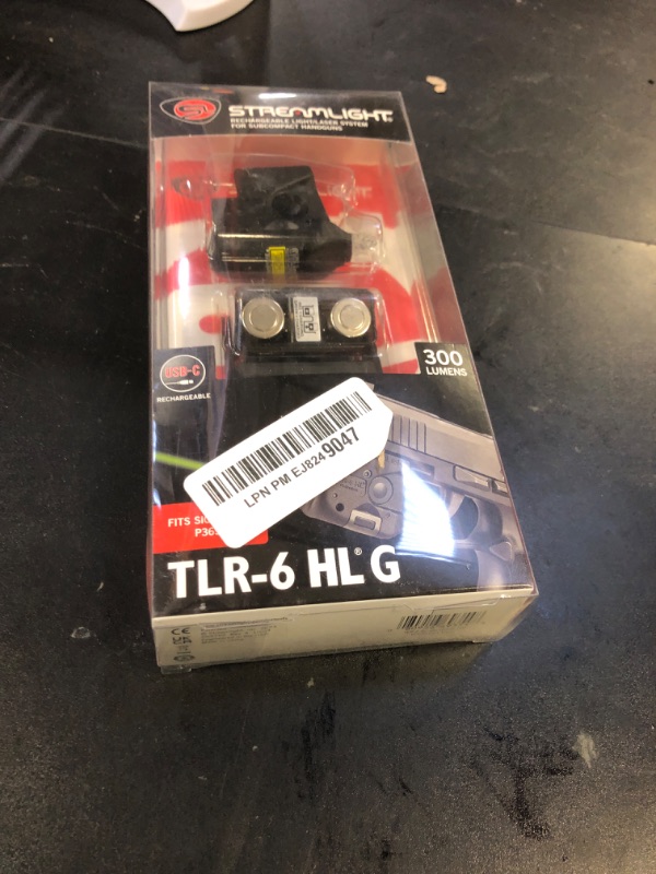 Photo 1 of Streamlight 69354 TLR-6 HL G 300-Lumen Rechargeable Tactical Weapon Light with Integrated Green Aiming Laser Designed Exclusively and Solely for Sig Sauer P365 and P365 XL Models Only, Black