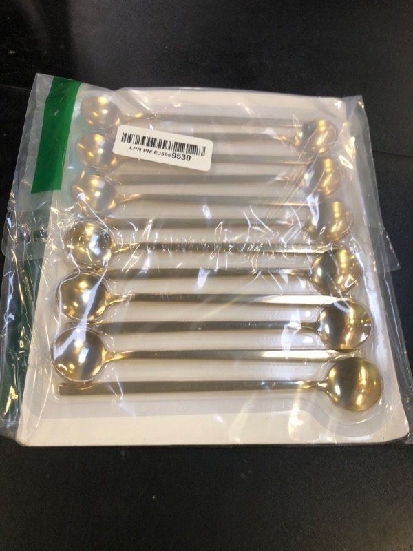 Photo 1 of 12 Pcs Coffee Spoons Set, 6.7" Gold Tea Spoons Long Handle, Gold Small Teaspoons, Stainless Steel Espresso Spoon, Long Spoon for Stirring, Coffee Bar Accessories