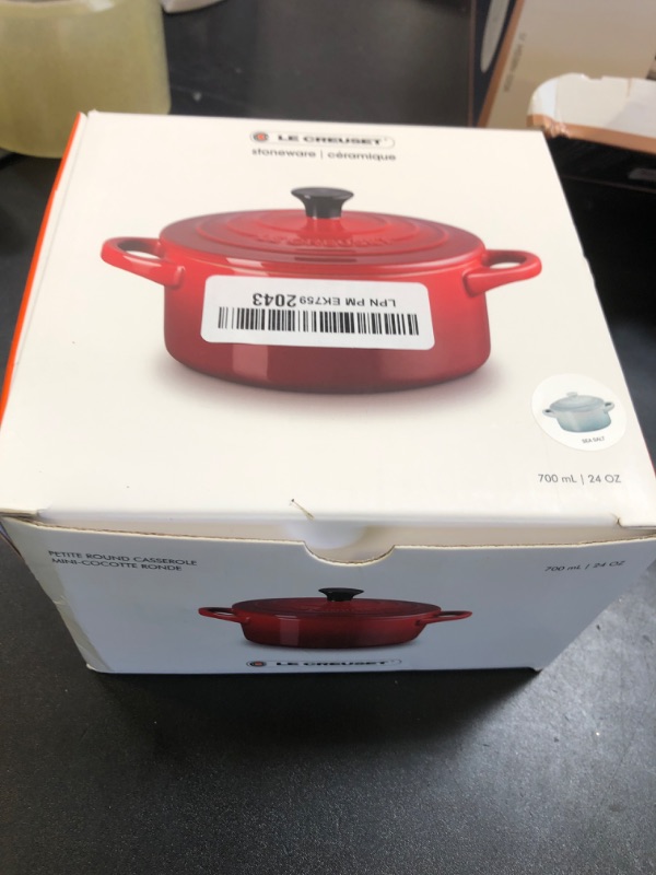 Photo 1 of Le Creuset Stoneware Mini Round Cocotte, 24 oz., Sea Salt