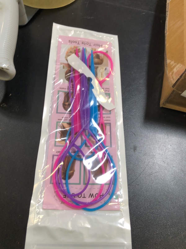 Photo 1 of ZTRHYOO 6pcs Pony Hair Tail Tools, Hair Loop Styling Tool French Braiding Hair Tool, Hair Braid Accessories Ponytail Maker for Women Girls, Ponytail Hair Pull Through Tool (2pink+2blue+2purple)