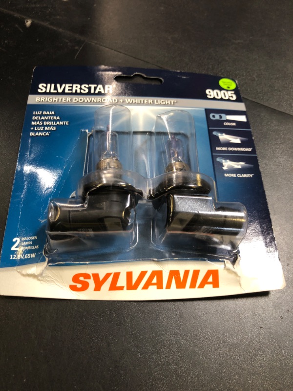 Photo 1 of SYLVANIA - 9005 SilverStar - High Performance Halogen Headlight Bulb, High Beam, Low Beam and Fog Replacement Bulb, Brighter Downroad with Whiter Light (Contains 2 Bulbs)