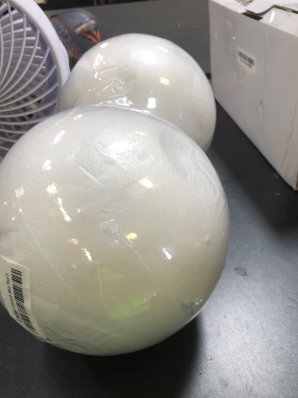 Photo 1 of Styrofoam Balls 8 Inch,2PC Large White Foam Balls for Crafts, DIY Craft Giant Foam Ball for Home and School,Smooth Solid Round Ball(Styrofoam-8in-2pc)