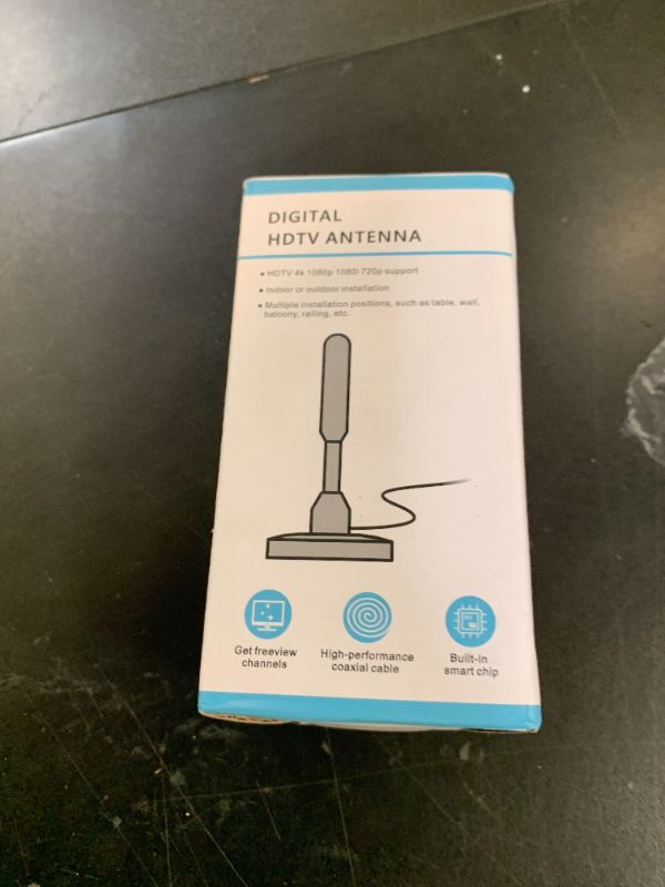 Photo 1 of TV Antenna Indoor,TV Antenna for Local Channels,HD Digital Antenna for Smart TV with Strong Magnetic Base for Easy Installation,Support 4K 1080p 15ft Long Cables (Black)
