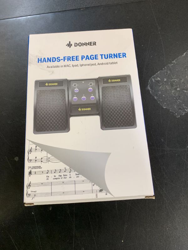 Photo 1 of Donner Bluetooth Page Turner Pedal for Tablets and Phones Rechargeable Wireless Foot Pedal, Silver