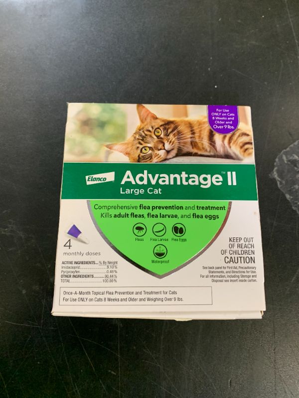 Photo 1 of Advantage II Large Cat Vet-Recommended Flea Treatment & Prevention | Cats Over 9 lbs. | 4-Month Supply