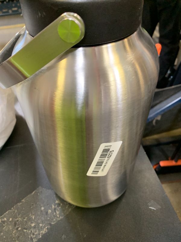 Photo 1 of One Gallon Water Bottle, 128oz Stainless Steel Insulated Water Bottle For Hot & Cold Drinks, BPA-Free, Wide Mouth, Leak-Proof Big Water Jug With Handle For Sports, Travel, Hinking & Camping, Silver