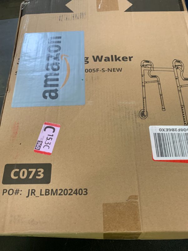 Photo 1 of Walkers for Seniors with 5” Front Wheels by Health Line Massage Products, Width Adjustable Compact Standard Walker Support Up to 350lbs, Quick Folding 2 Wheels Walker for Seniors, Adults Sliver