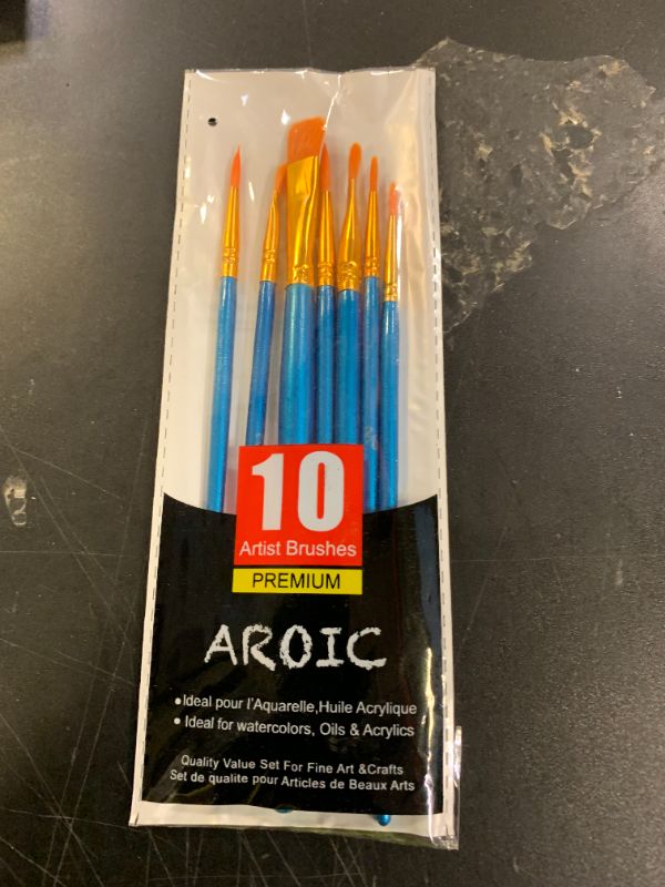 Photo 1 of Acrylic Paint Brush Set, 1 Packs / 10 pcs Watercolor Brushes Painting Brush Nylon Hair Brushes for All Purpose Oil Watercolor Painting Artist Professional Kits.