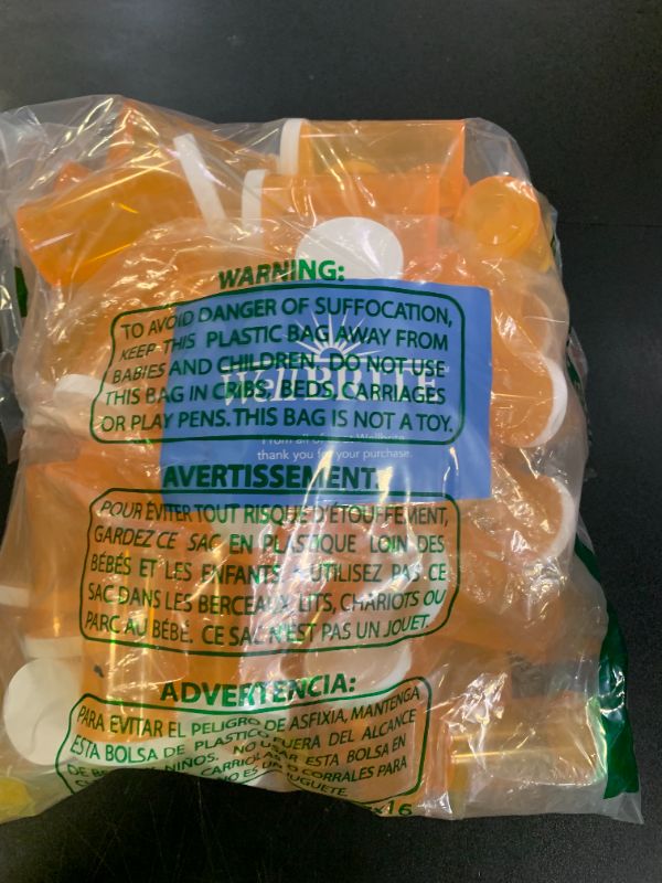 Photo 1 of Wellbrite 50-Pack Pill Bottles Empty with Caps - 13 Pill Dram Plastic Medicine Bottles - Plastic Vials - Containers for Prescription Medication, Vitamins & Supplements - Orange