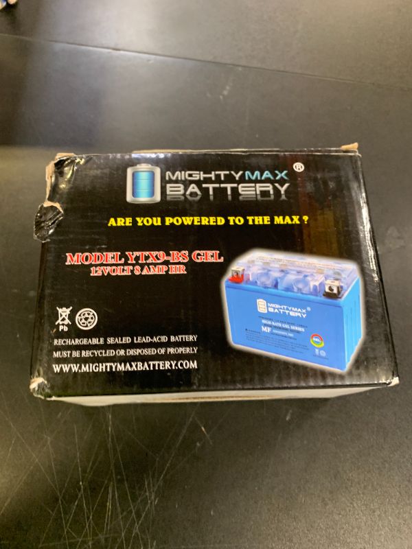 Photo 1 of Mighty Max Battery YTX9-BS Gel Battery for Honda EU3000 Generator 2000-2011 Brand Product