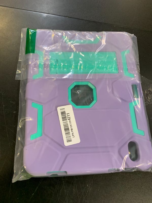 Photo 1 of CCMAO Case for iPad A16 11th Generation 11 Inch 2025, iPad 10th Generation 10.9 Inch 2022, with Kickstand & Pencil Holder, Heavy Duty Shockproof Hybrid Protective Cover for Kids Girls, Purple+Green