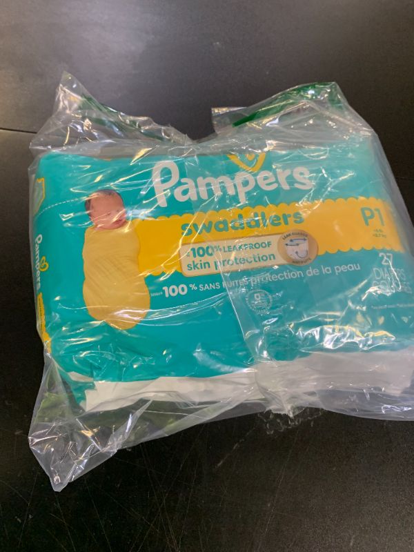 Photo 1 of Pampers Baby Diapers - Swaddlers - Size P1, 27 Count, Ultra Absorbent Disposable Preemie Diaper