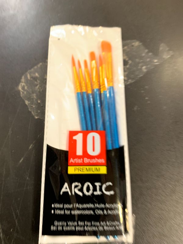Photo 1 of Acrylic Paint Brush Set, 1 Packs / 10 pcs Watercolor Brushes Painting Brush Nylon Hair Brushes for All Purpose Oil Watercolor Painting Artist Professional Kits.