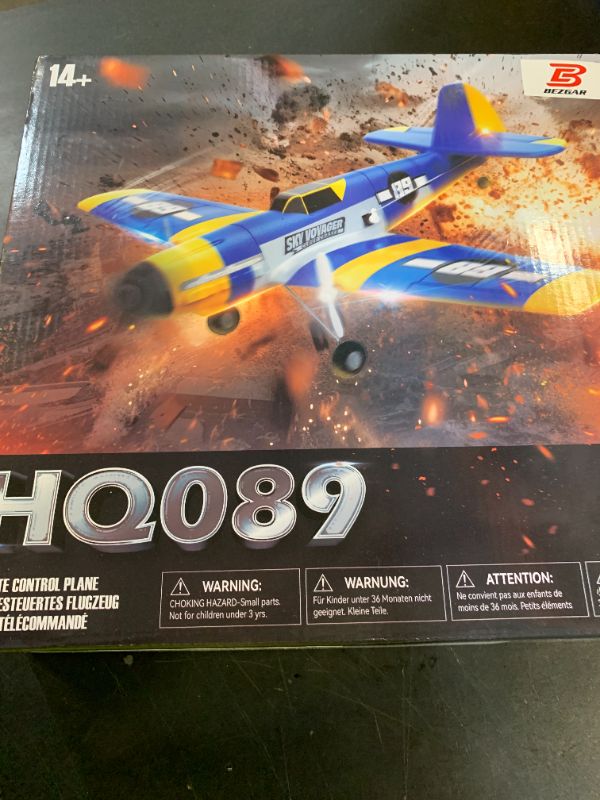 Photo 1 of BEZGAR HQ089 RC Plane, Drones for Kids, 6-axis Gyro Remote Control Airplane, RC Helicopter, Easy Control for Beginners Toys with Colorful LED Navigation Lights