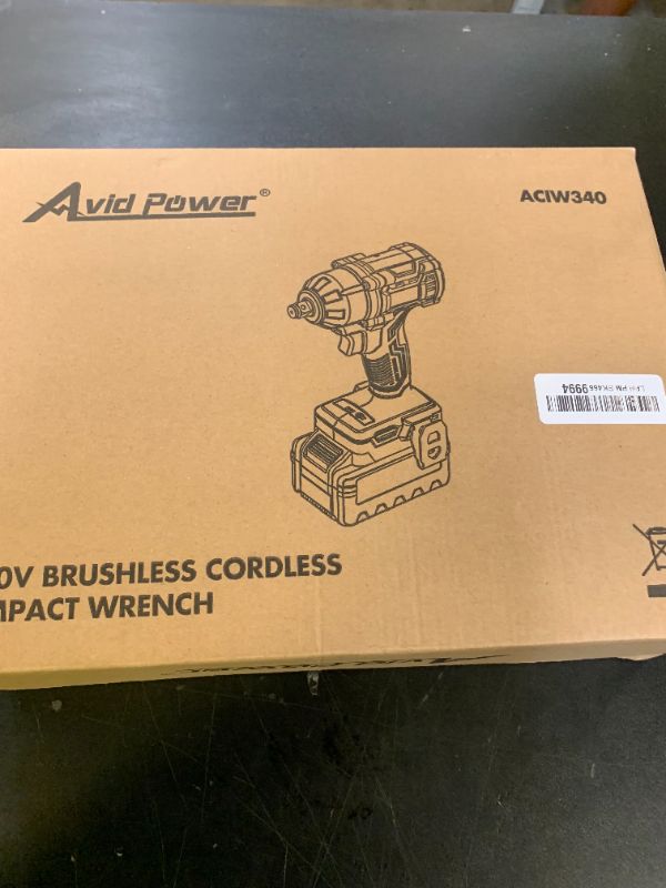 Photo 1 of AVID POWER 1/2 Impact Wrench Brushless, 20V Cordless Impact Gun w/ 3 Variable Speeds, Max Torque 370ft-lbs (500N.m), 3.0Ah Li-ion Battery, 4Pcs Impact Sockets, Fast Charger