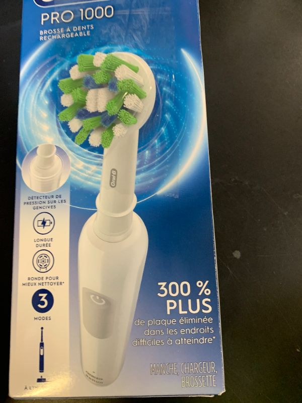 Photo 1 of Oral-B Pro 1000 Rechargeable Electric Toothbrush, White