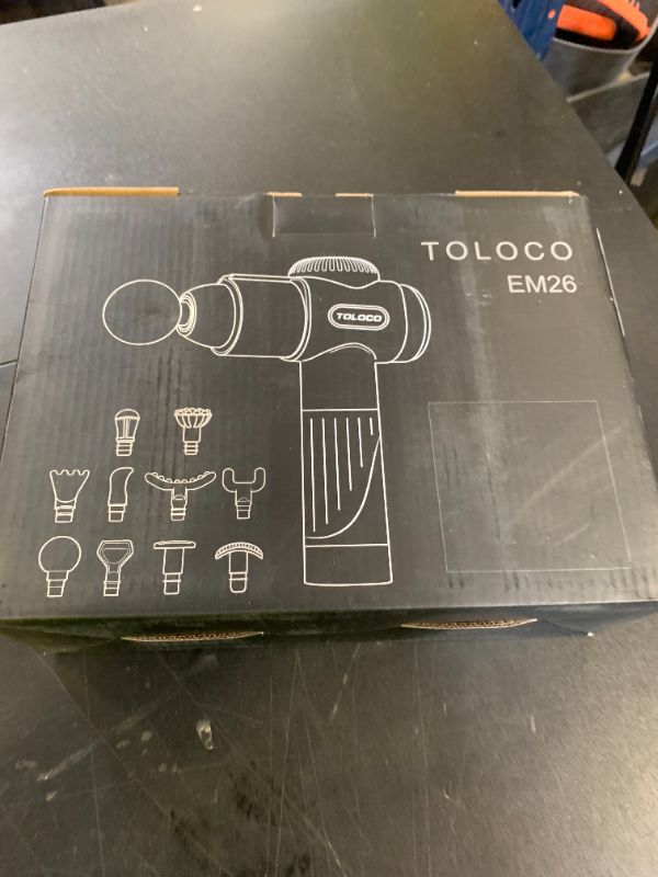 Photo 1 of TOLOCO Massage Gun, Deep Tissue Back Massage for Athletes for Pain Relief, Percussion Massager with 10 Massages Heads & Silent Brushless Motor, Gifts for Fathers Day, Black