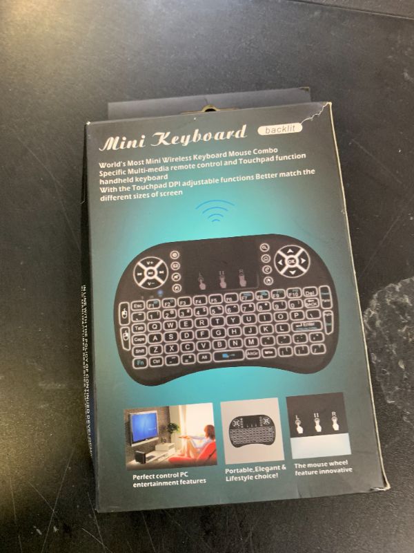 Photo 1 of EASYTONE Backlit Mini Wireless Keyboard with Touchpad Mouse Combo Remote Control with Rechargeable Li-ion Battery and Multimedia Keys for Android TV Box HTPC PS3 Smart TV PC X-Box Linux Windows MacOS