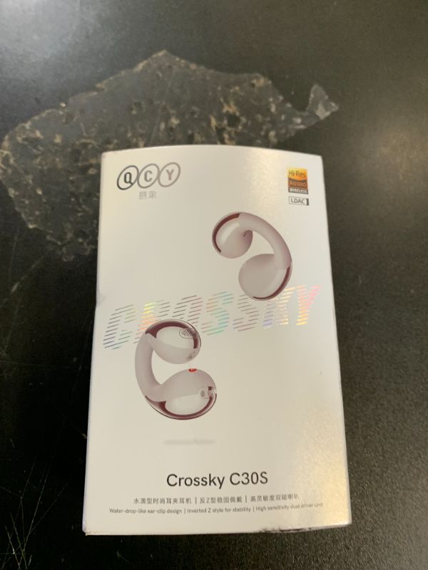 Photo 1 of QCY Crossky C30S Open Ear Earbuds, Ultra-Comfort Clip On Ear Buds Wireless Bluetooth 6.0, LDAC Hi-Res Audio, Deep Bass, 40H Playtime, Fast Charging, IPX5 Waterproof Sports/Running Earphones