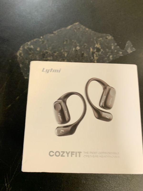 Photo 1 of Lytmi CozyFit Open Ear Headphones, 0.23oz Ultra-Light Comfortable Wireless Earbuds, 0.6mm Thinnest Earhooks, Bluetooth 5.4, Clear Audio, 30 HRS Playtime, IPX5 Waterproof Earphones with Mic (Black)