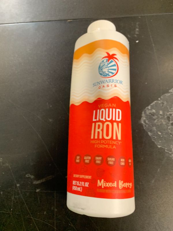 Photo 1 of Liquid Iron Supplement for Women Vegan Iron Fast Absorbing Immune Support & Women’s Health Ferrous Bisglycinate Chelate Healthy Blood & Red Cells Stomach-Friendly High Potency 15.2 fl oz Mixed Berry