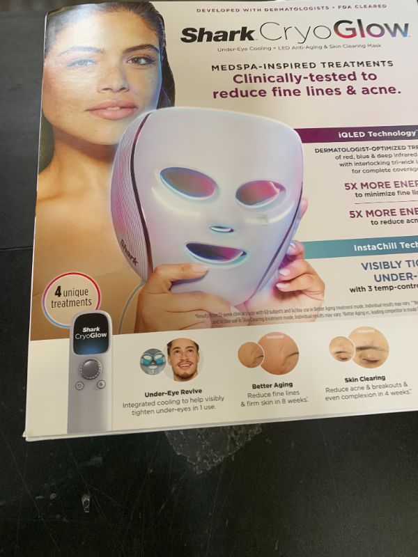 Photo 1 of Shark CryoGlow LED Face Mask (FSA/HSA Eligible*) with Under-Eye Cooling, Anti-Ageing & Blemish Repair, Red & Blue LED, Infrared Light Therapy, USB-C, Remote Control, Storage Bag, Lilac Chill, FW312PL
