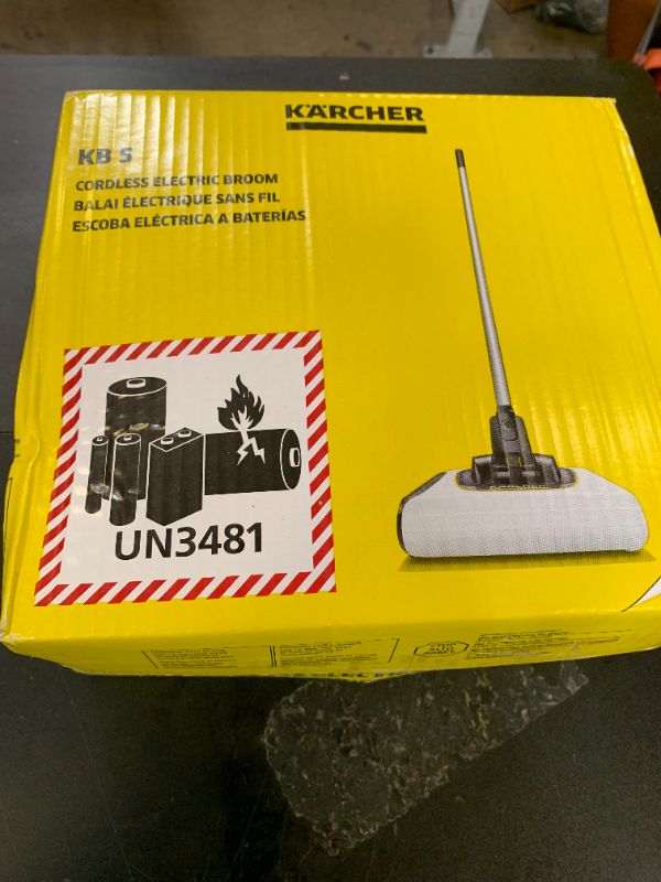 Photo 1 of Kärcher KB 5 Electric Floor Sweeper Broom, For Carpets, Hardwood Floors and Tiles, Lightweight and Cordless, Ideal for Fur, Hair, Dirt & Dust