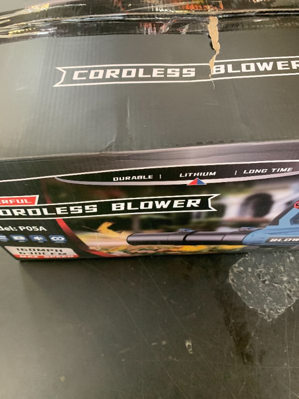 Photo 1 of Leaf Blower Cordless (Upgraded) - 630CFM/160MPH, 21V Powerful Electric Cordless Leaf Blower with 2 x 4.0Ah Batteries and Charger, Battery Powered Leaf Blowers for Lawn Care, Patio, Yard, Dust, Snow