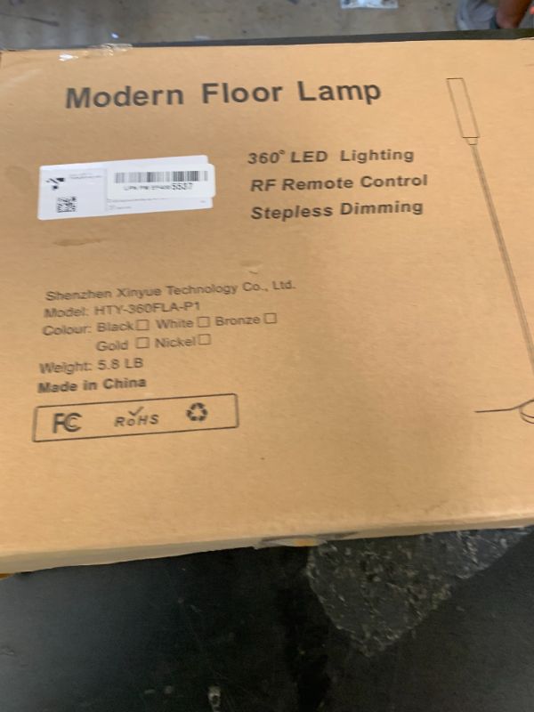 Photo 1 of Nukanu Floor Lamp with Remote Control,Bright Floor Lamps for Living Room/Bedroom/Office, Stepless Adjustable 3000K-6000K Colors and 10-100% Brightness,Standing Light with Foot Switch (Black)