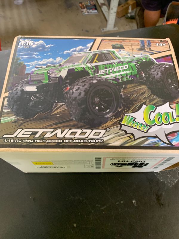 Photo 1 of Jetwood 1/16 Fast Remote Control Car for Adults, Electric 4WD RTR RC Cars, High Speed RC Truck Gifts for Boys, Max 38 kph Offroad RC, JC16W with 2 Batteries
