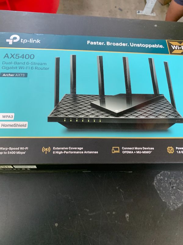 Photo 1 of TP-Link AX5400 WiFi 6 Router (Archer AX73)- Dual Band Gigabit Wireless Internet Router, High-Speed ax Router for Streaming, Long Range Coverage
