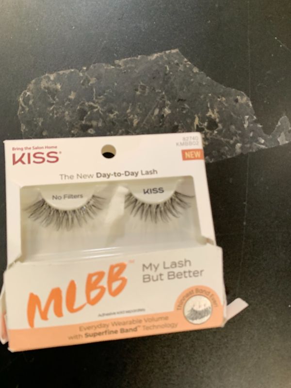 Photo 1 of KISS MLBB My Lash But Better False Eyelashes, Everyday Wearable Volume with Superfine Band Technology, Easy To Apply, Reusable, Cruelty-Free, Contact Lens Friendly, Style 'No Filters' (Pack of 1)