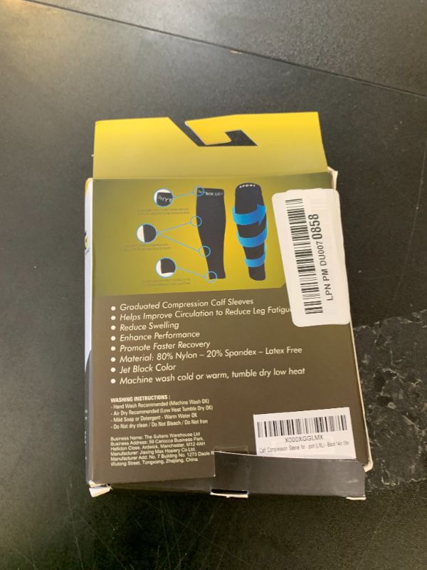 Photo 1 of Physix Gear Calf Compression Sleeves - Compression Sleeves for Running, Provides Calf Support and Shin Splints Comfort, Black, L/XL