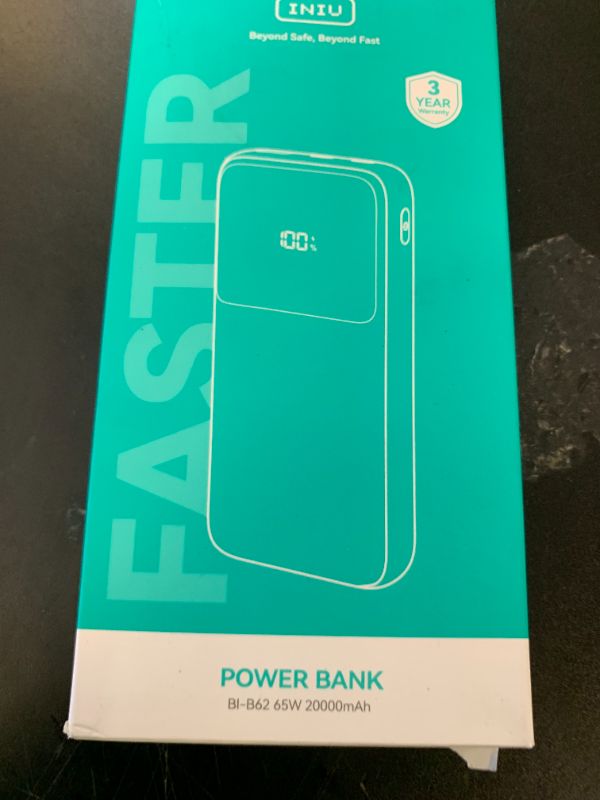 Photo 1 of INIU Power Bank, 20000mAh 65W Compact USB C Laptop Portable Charger, PD QC Fast Charging 3-Output Battery Pack, Travel Charger for Laptop MacBook iPad Tablet Steam Deck iPhone 16 15 Samsung S22