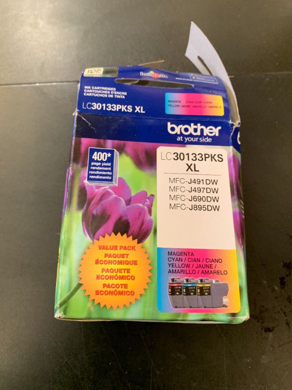 Photo 1 of Brother High-yield Color Printer Ink Cartridges LC3013 3-Pack for Work Smart Series - Professional Grade Ink for MFC-J491DW, J497DW, J690DW, J895DW - Up to 400 Pages per Cartridge