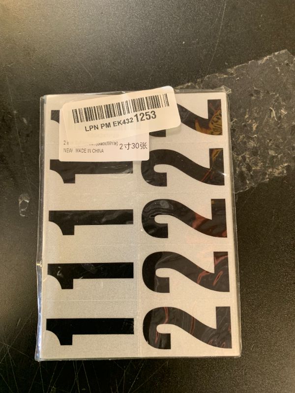 Photo 1 of 2 inch Self Adhesive Numbers for Mailbox, House Numbers, Reflective Mailbox Number, Trash Cans Number, for Outside, 300 PCS (Black/White)