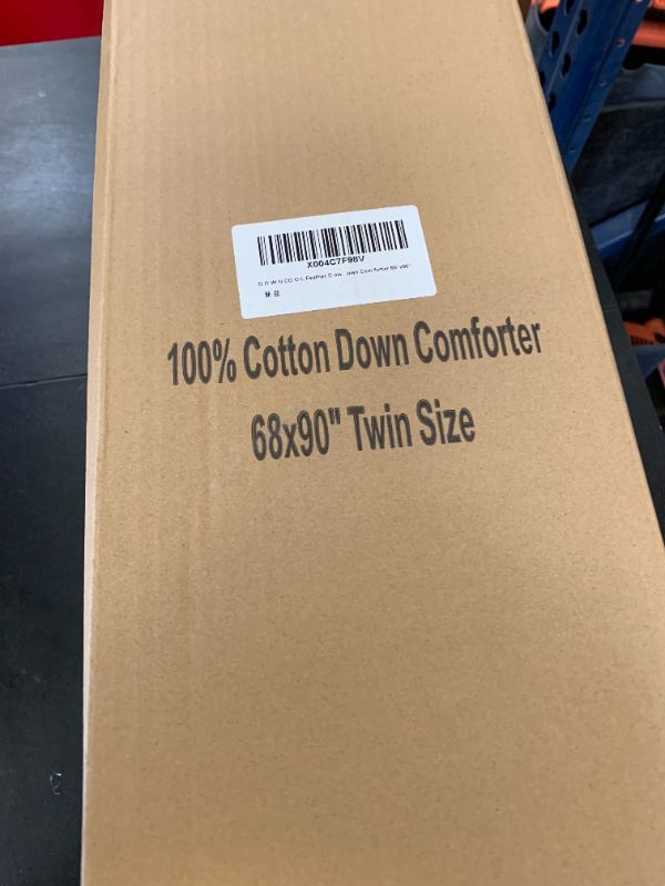 Photo 1 of DOWNCOOL Feather Comforter Twin, White Fluffy Duvet Insert with Ultra Soft 100% Cotton Cover, All Season Luxurious Hotel Bed Comforter Twin with Corner Tabs, 68"x90"