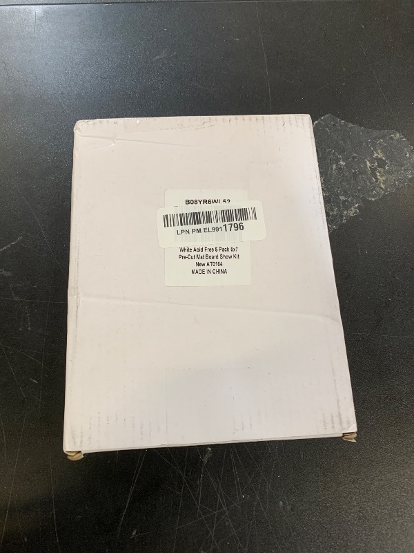 Photo 1 of Acid Free 5 Pack 5x7 Pre-Cut Mat Board Show Kit for 4x6 Photos, Prints or Artworks, 5 Core Bevel Cut Matts and 5 Backing Boards and 5 Crystal Plastic Bags, White