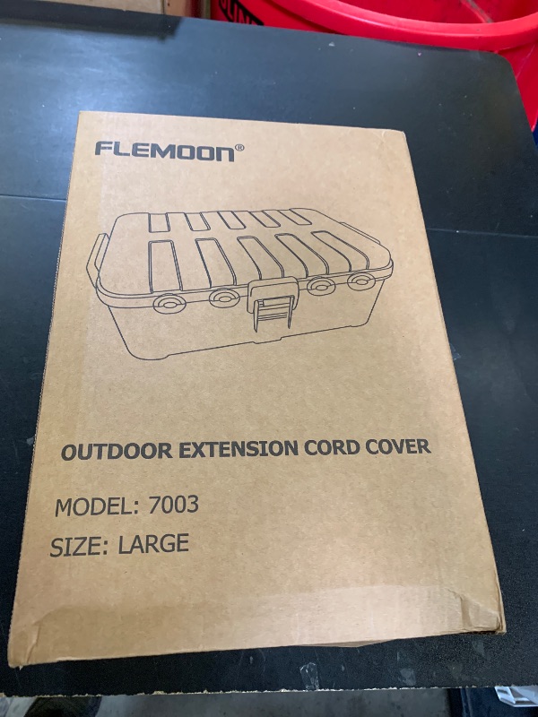Photo 1 of Flemoon Large Outdoor Electrical Box (12.5 x 8.5 x 5 inch), IP54 Waterproof Extension Cord Cover Weatherproof, Protect Outlet, Plug, Socket, Timer, Power Strip, Holiday Light Decoration, Black