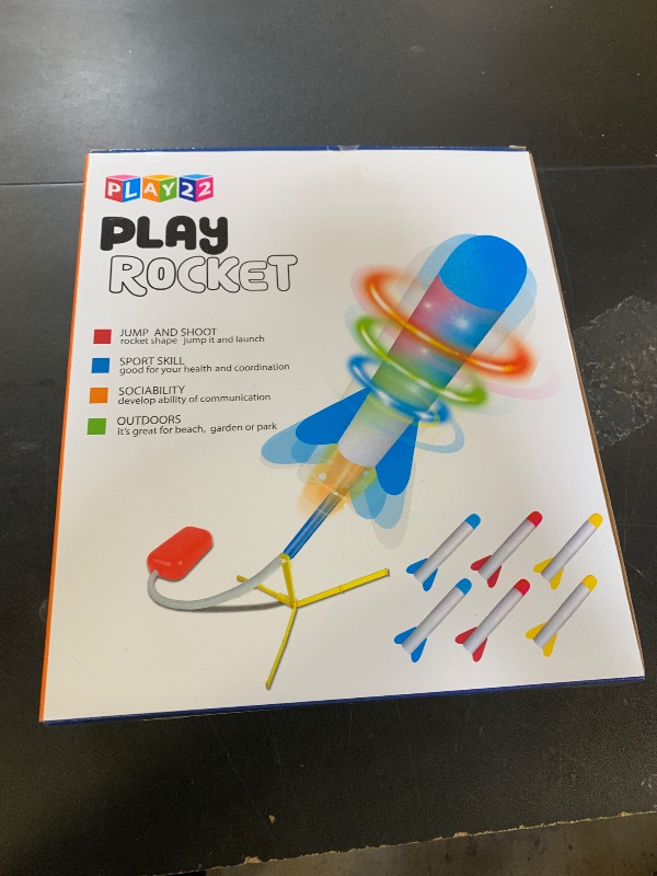 Photo 1 of Play22 Toy Rocket Launcher for Kids Led - Shoots Up to 100+ Feet - Launch Rocket Includes 6 Foam Rockets, 3 Colors - Best Birthday Gift for Boys and Girls - Fun Outdoor Toys Age 3+ Years
