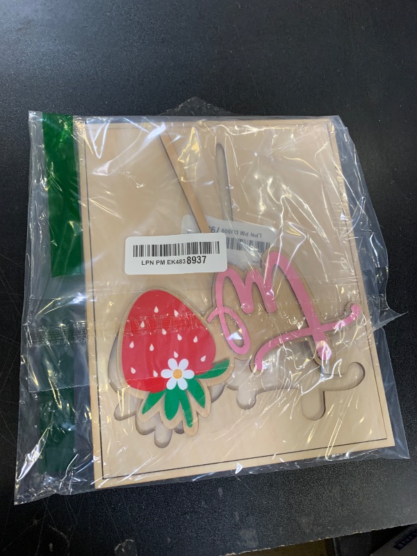 Photo 1 of Sweet Two Wooden Cake Topper - Strawberry Cake Smash for 2nd Birthday Party Decorations, strawberries for Two Years Old Birthday Surprise Party for Photo Props