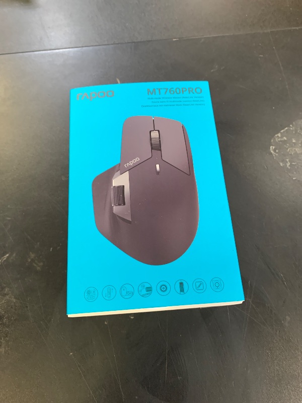 Photo 1 of Rapoo MT760 PRO Wireless Mouse, NearLink + Bluetooth 5.0 Multi-Device, 12K DPI, 2K Polling, Ergo for Work & Gaming, 11 Programmable Buttons, On-Board Memory, Quiet Clicks, USB-C, 120 Days Battery Life